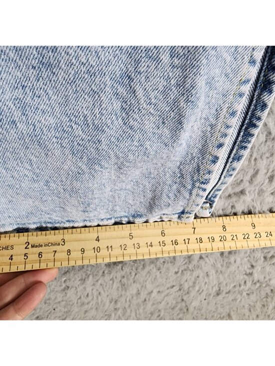 H&M Jeans Womens 8 Divided Blue Stretch Denim Button Fly Straight - Picture 6 of 13